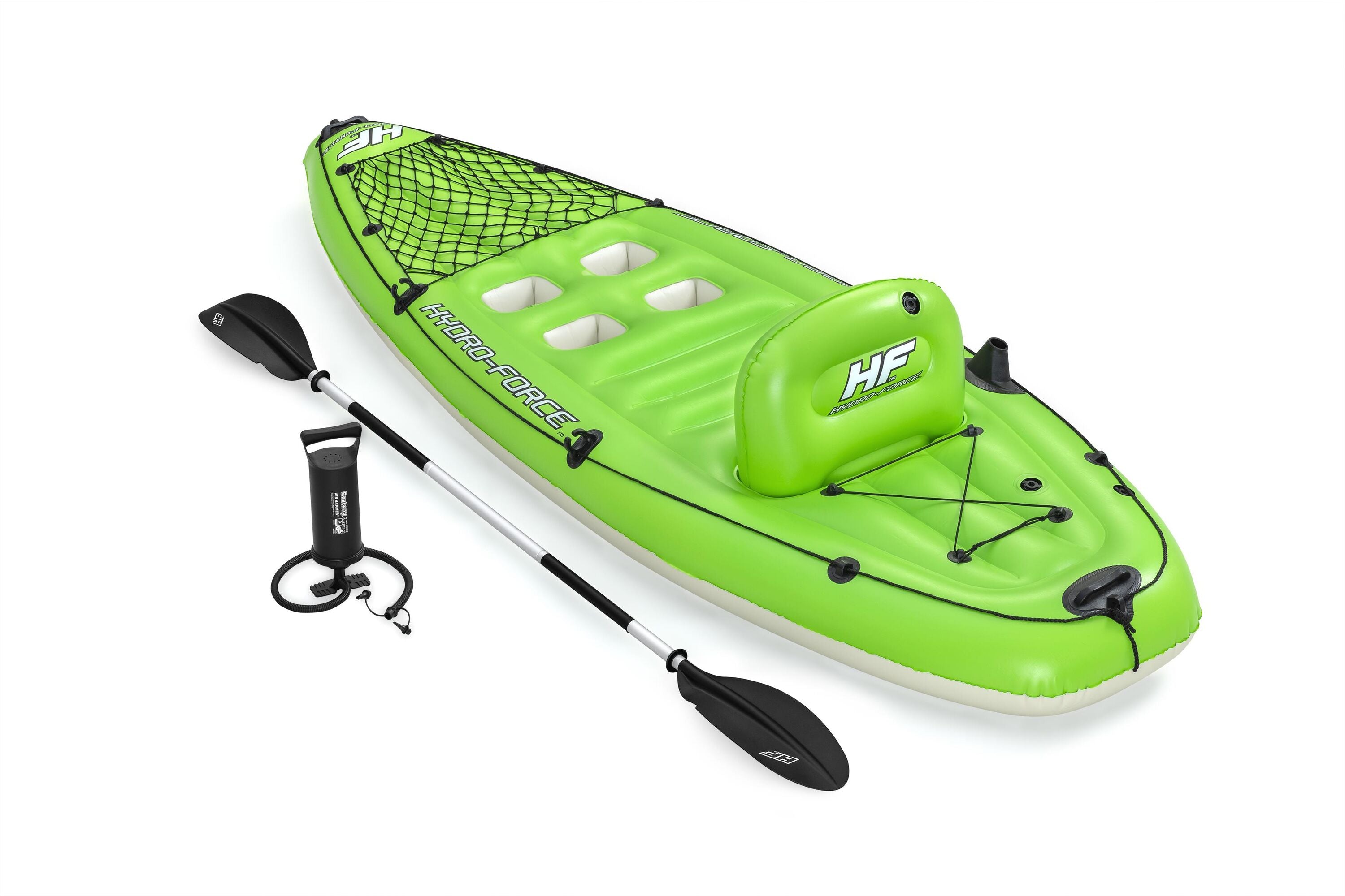 Bestway 2.85M X 92CM Koracle X1 Kayak (1 kayak, 1 paddle, 1 hand pump, 2 fins, 1 carry bag, 1 storage net, repair patch)