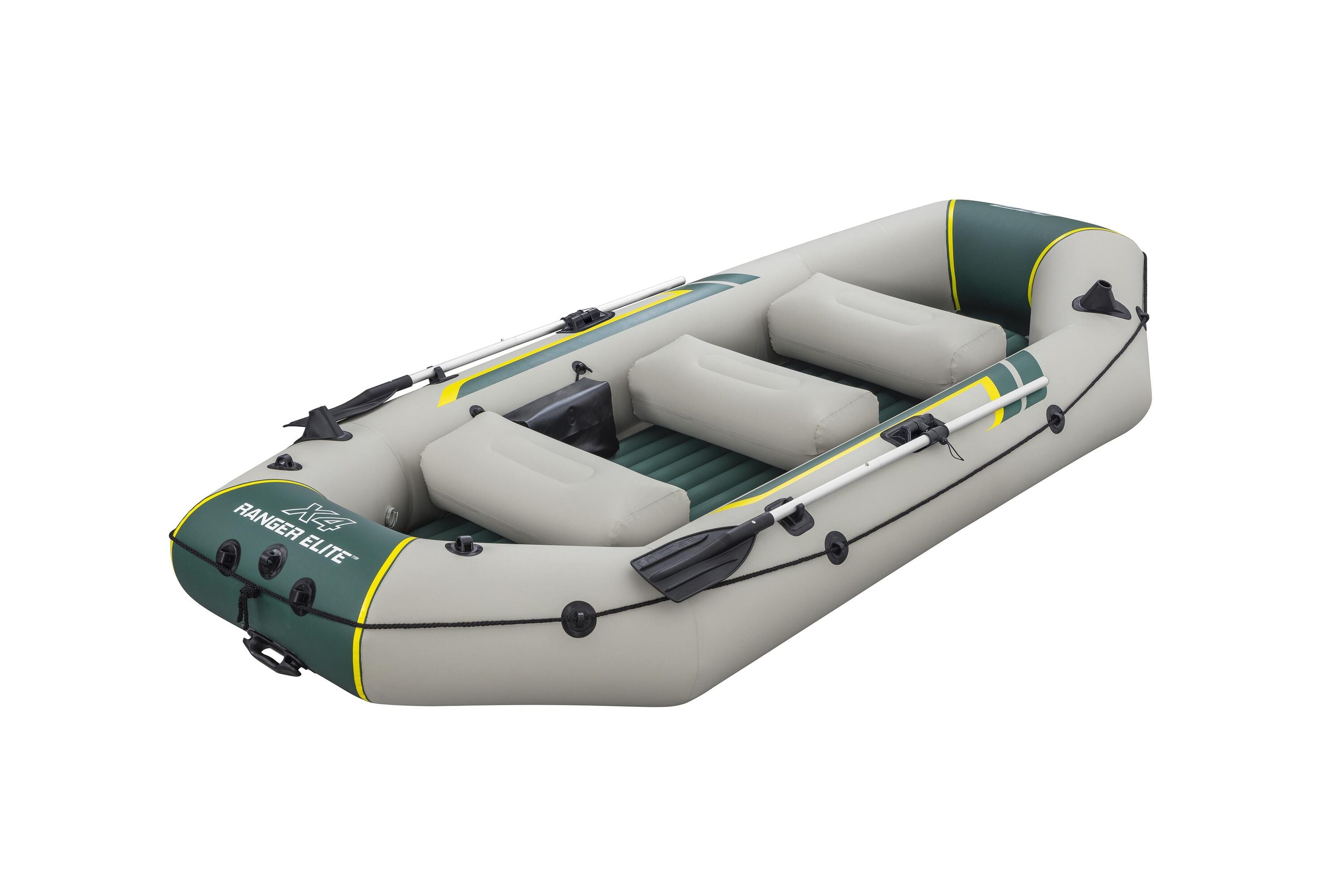 Bestway 3.20M X 1.48M X47CMRANGER Elite X4 Raft Set (Contents:1 boat, 1 pair of oars, 1 hand pump, 1 gear pouch, 1 carry bag, repair patch)