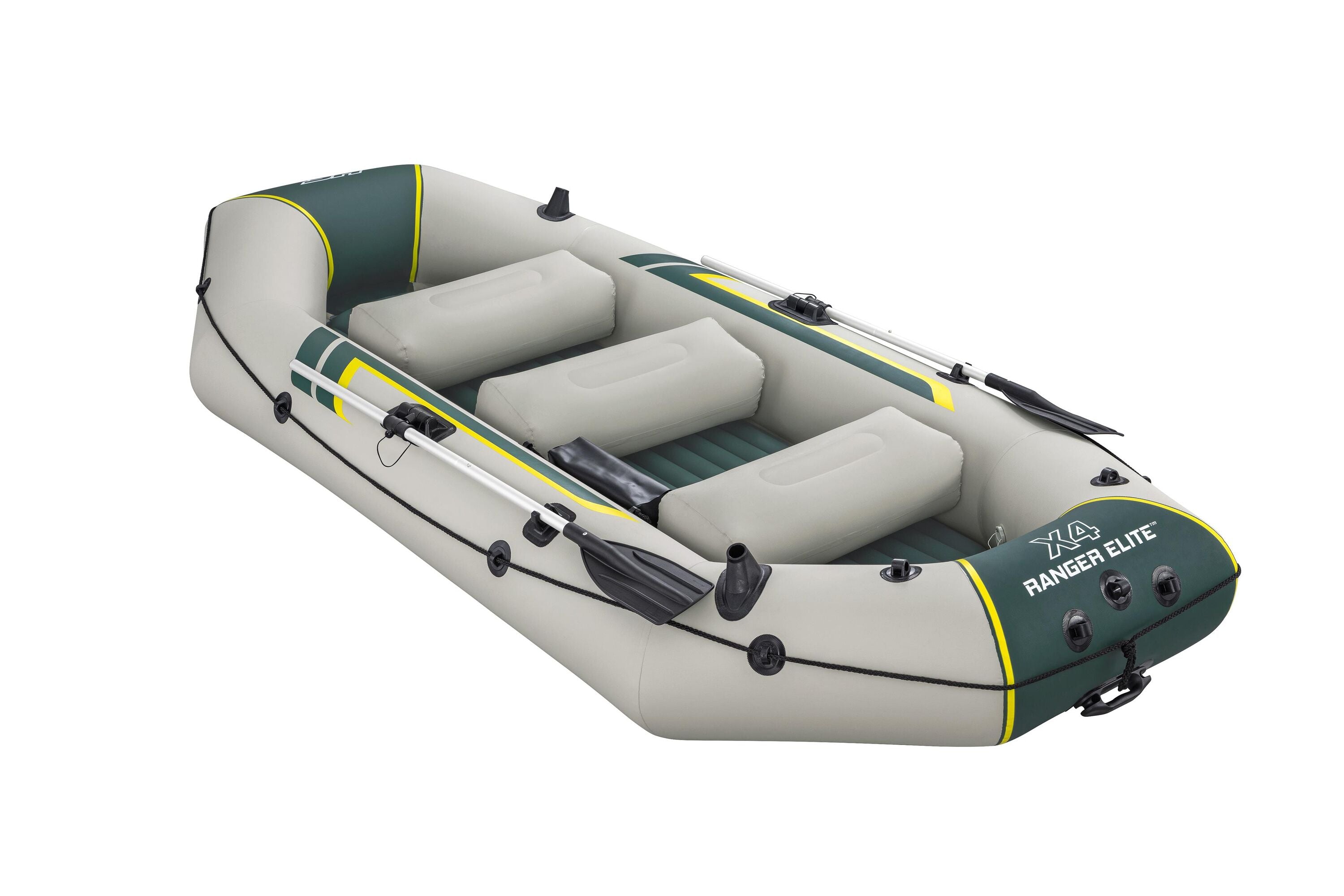 Bestway 3.20M X 1.48M X47CMRANGER Elite X4 Raft Set (Contents:1 boat, 1 pair of oars, 1 hand pump, 1 gear pouch, 1 carry bag, repair patch)