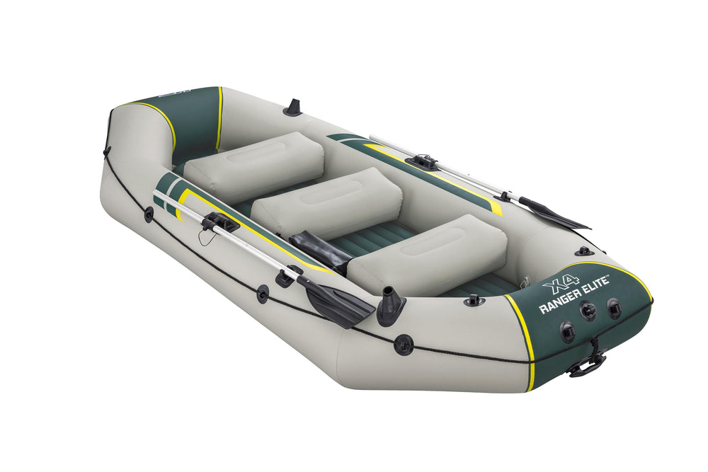 Bestway 3.20M X 1.48M X47CMRANGER Elite X4 Raft Set (Contents:1 boat, 1 pair of oars, 1 hand pump, 1 gear pouch, 1 carry bag, repair patch)