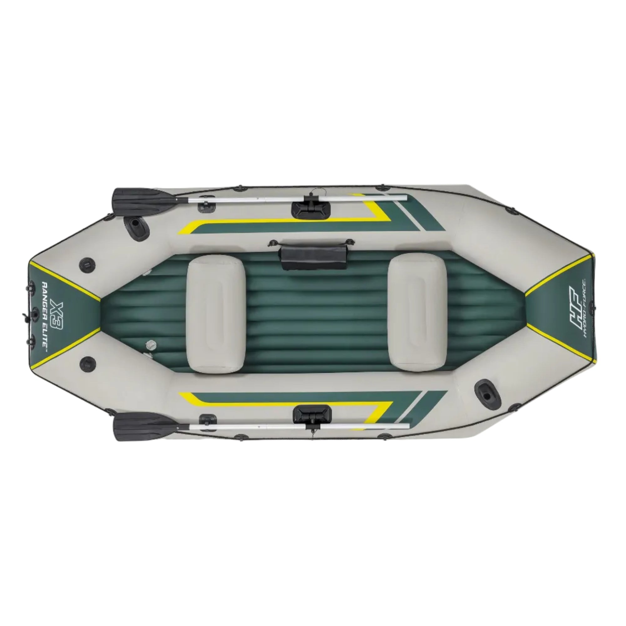 Bestway 2.95M X 1.30M X46CMRANGER Elite X3 Raft Set (Contents:1 boat, 1 pair of oars, 1 hand pump, 1 gear pouch, 1 carry bag, repair patch)