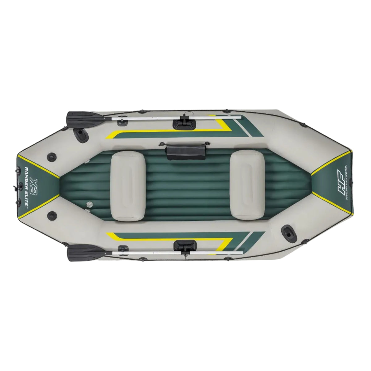 Bestway 2.95M X 1.30M X46CMRANGER Elite X3 Raft Set (Contents:1 boat, 1 pair of oars, 1 hand pump, 1 gear pouch, 1 carry bag, repair patch)