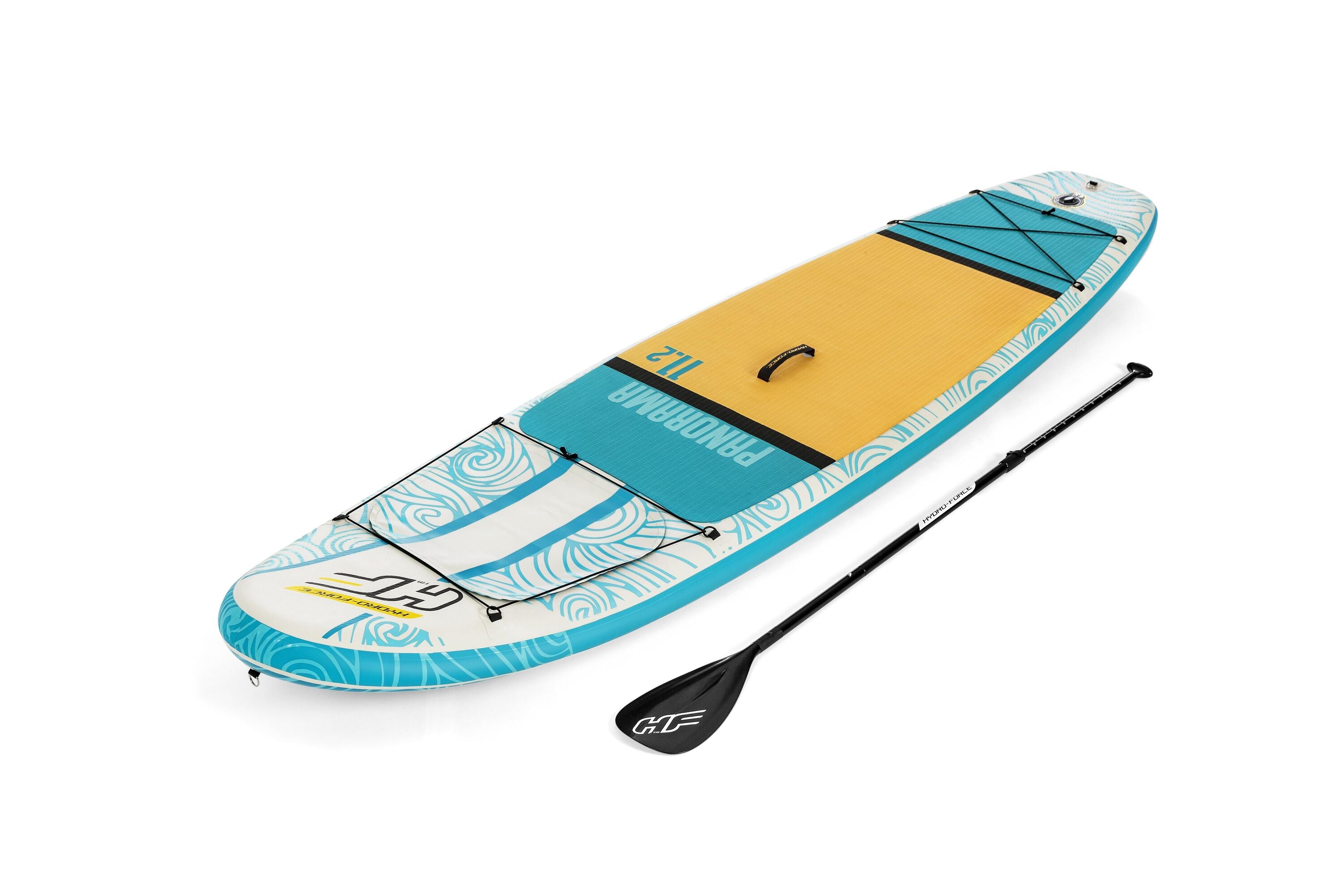 Bestway 3.40M X 89CM X 15CM Panorama Set (Contents:1 Paddleboard,1 paddle,1 hand pump,1 backpack,1 coiled leash,1 fin, repair kit.)