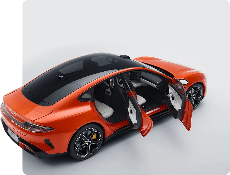 Xiaomi SU7 1/18 Die-cast Model Car Lava Orange