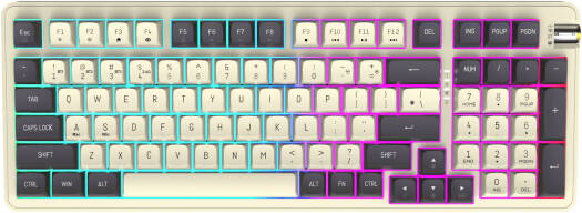 DarkFlash DF98 RGB Wireless (3-Modes BT/2.4GHz/USB-C) Gasket RGB (Linear Yellow Switch) Mechanical Gaming Keyboard - Twilight