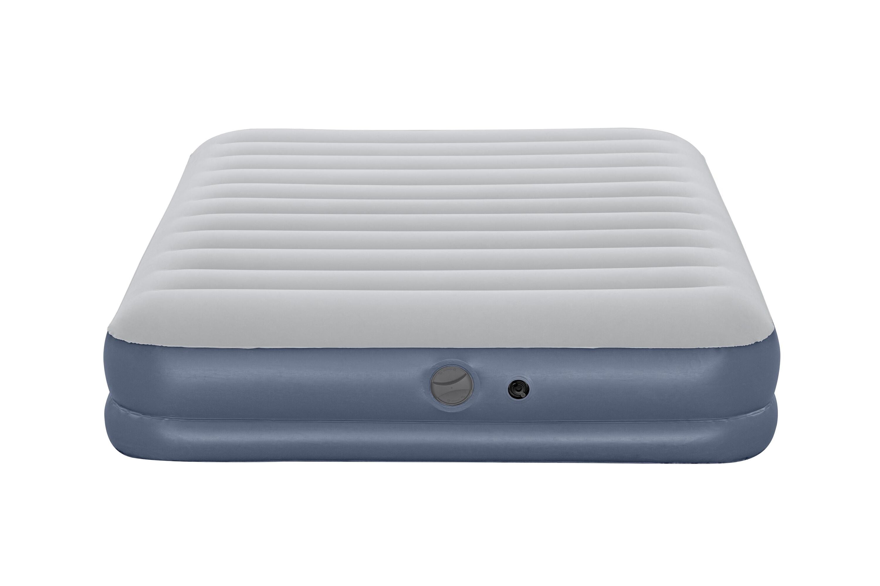 Bestway 2.03m x 1.52m x 36cm Tritech Air Mattress Queen Built-in Rechargeable Pump (air mattress, repair patch,USB charging cable, with Built-in Rechargeable Pump)