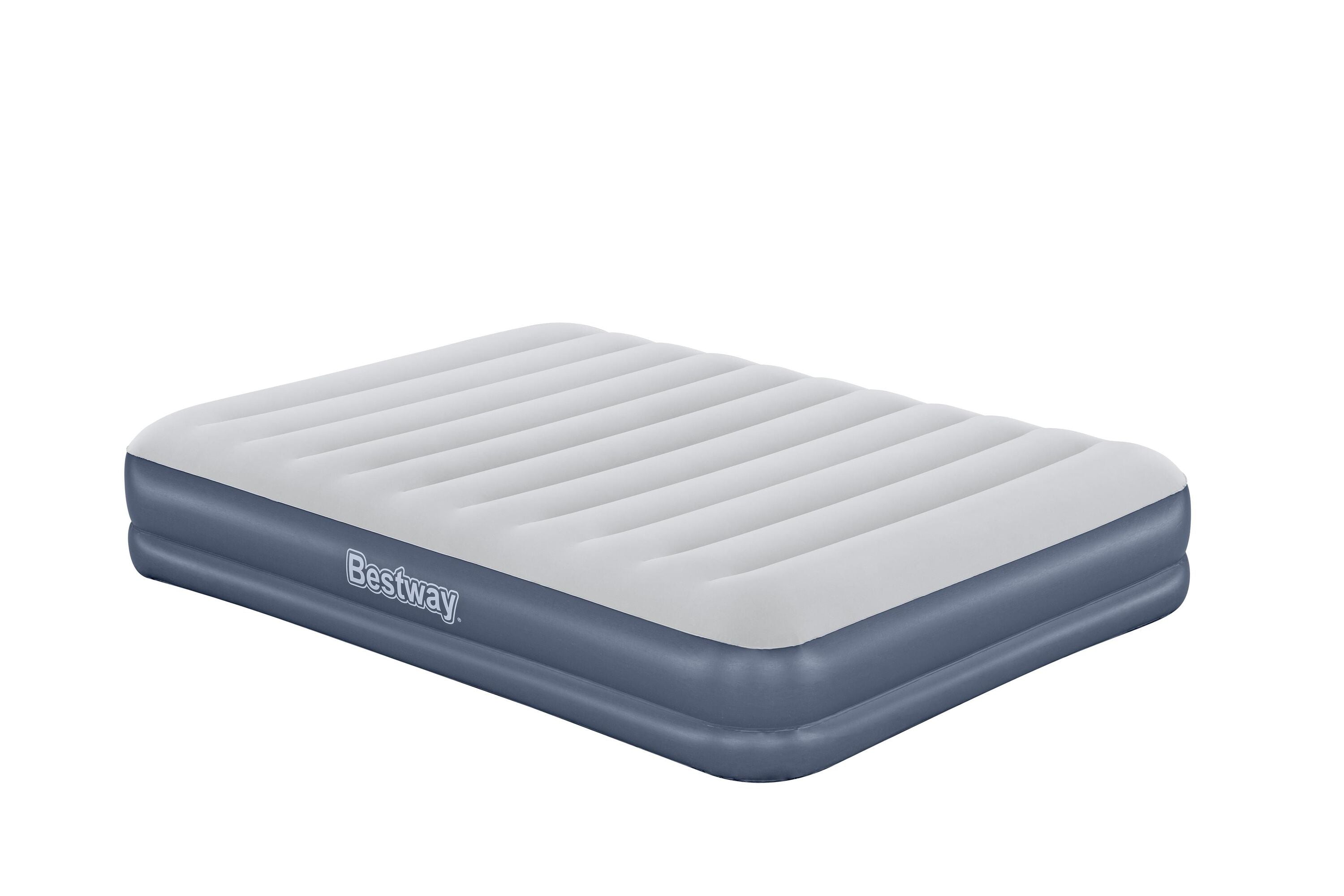 Bestway 2.03m x 1.52m x 36cm Tritech Air Mattress Queen Built-in Rechargeable Pump (air mattress, repair patch,USB charging cable, with Built-in Rechargeable Pump)