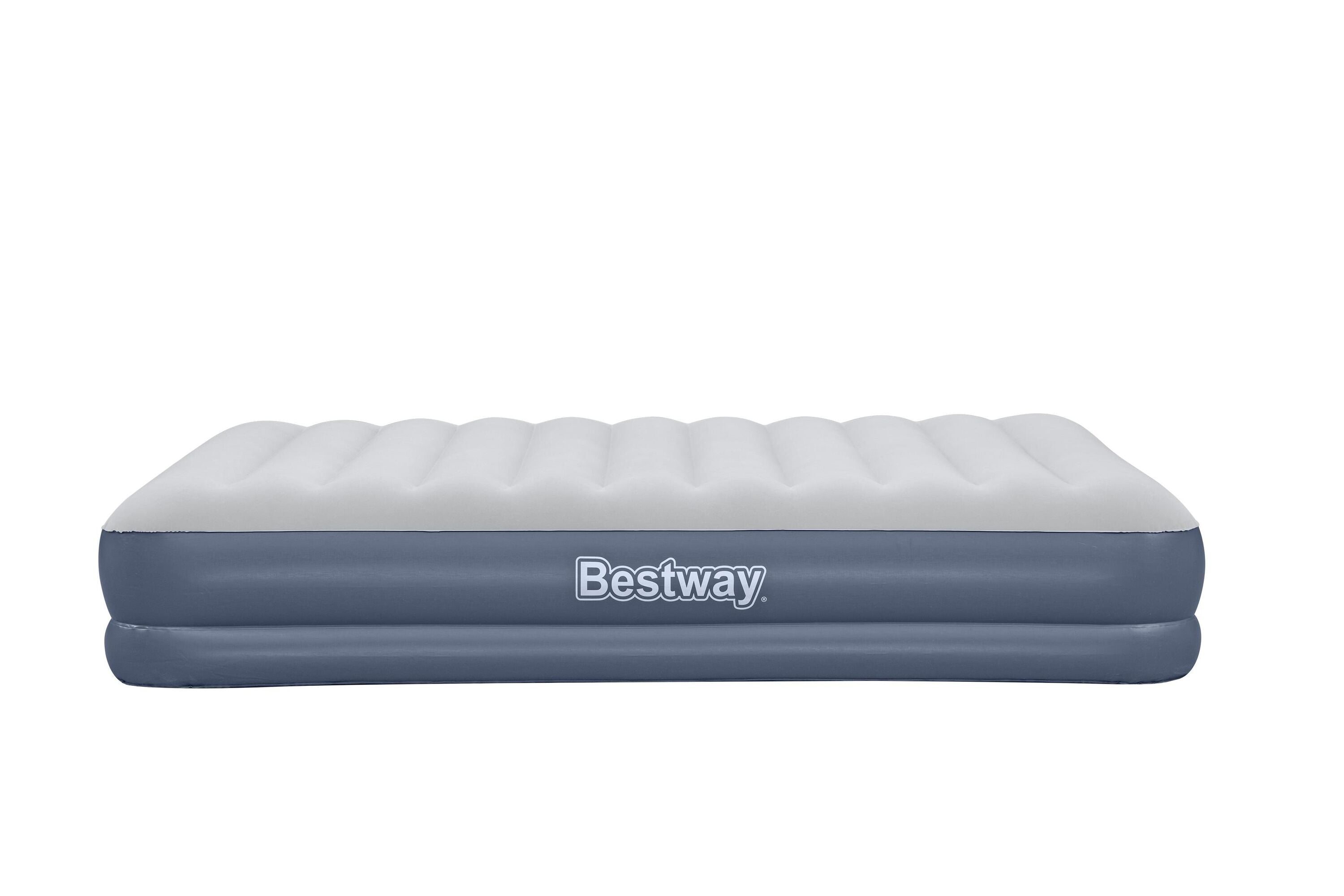 Bestway 2.03m x 1.52m x 36cm Tritech Air Mattress Queen Built-in Rechargeable Pump (air mattress, repair patch,USB charging cable, with Built-in Rechargeable Pump)