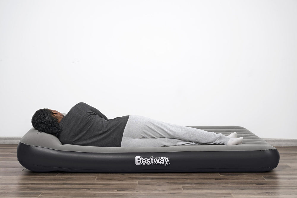Bestway 2.03m x 1.52m x 30cm Tritech Air Mattress Queen Built-in USB pump (Air Mattress, repair patch, with Built-in Pump(5V-2A))