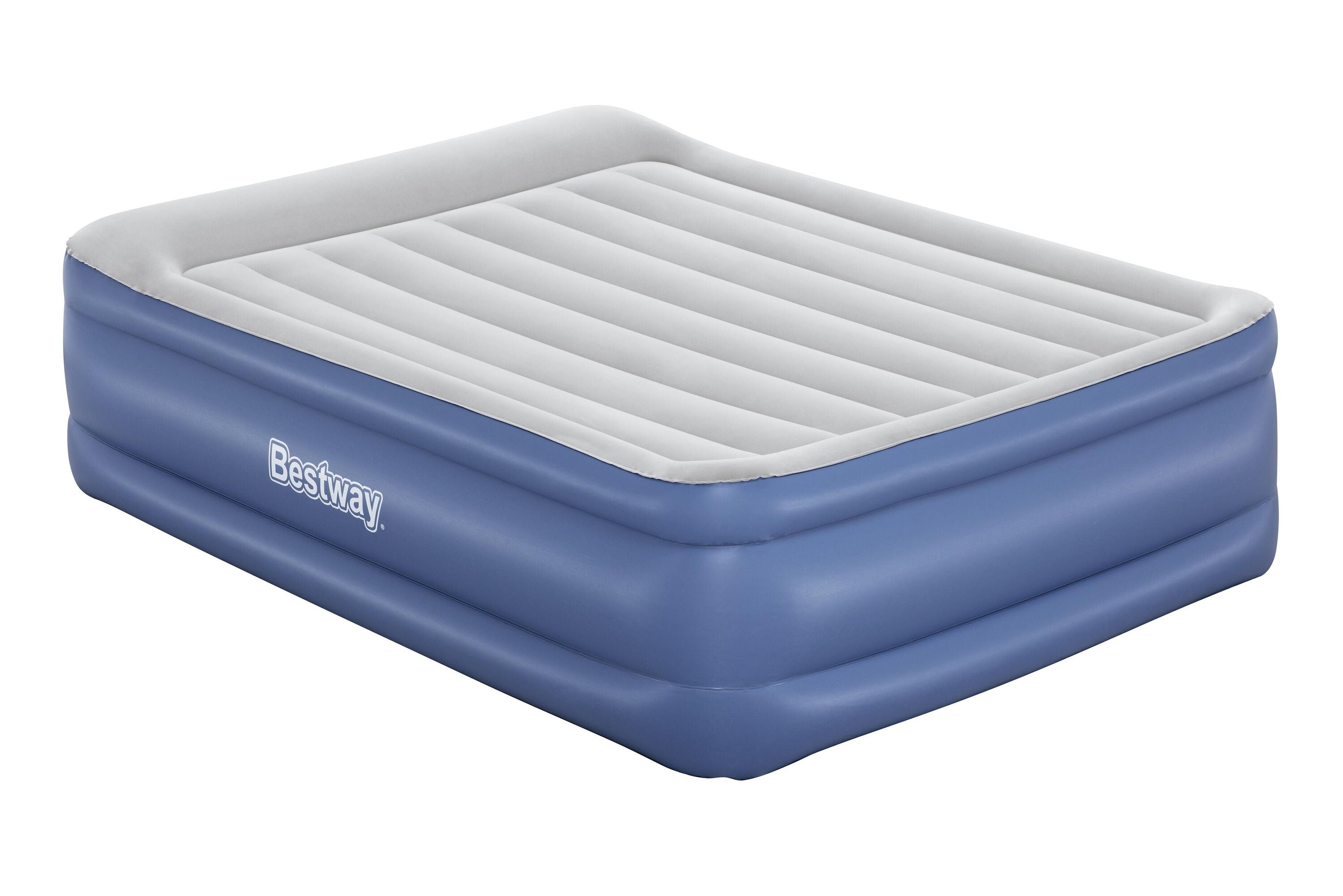 Bestway 2.03M X 1.52M X 56CM Tritech Air Mattress Queen Built-IN AC Pump (Contents:Air Mattress, storage bag, repair patch, with Built-in Pump(220V-240V))