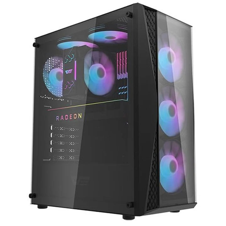 DarkFlash Aigo  DK352 Plus ATX Mid Tower PC Gaming Case - Black