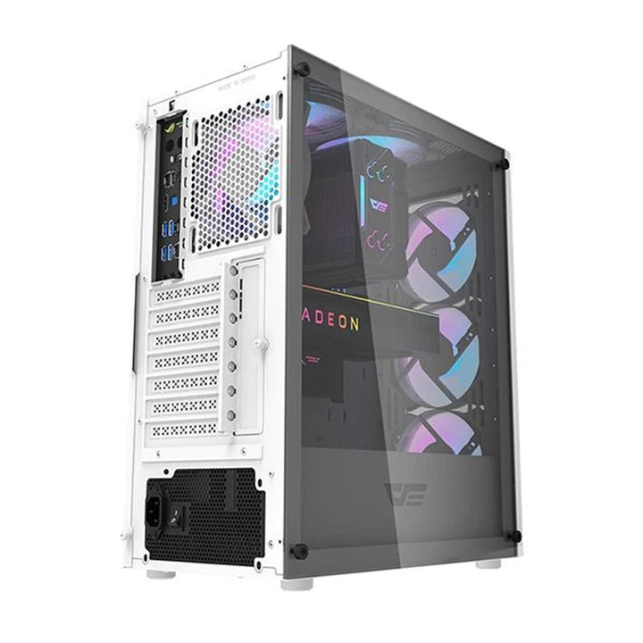 DarkFlash Aigo DK352 Plus ATX Mid Tower PC Gaming Case - White