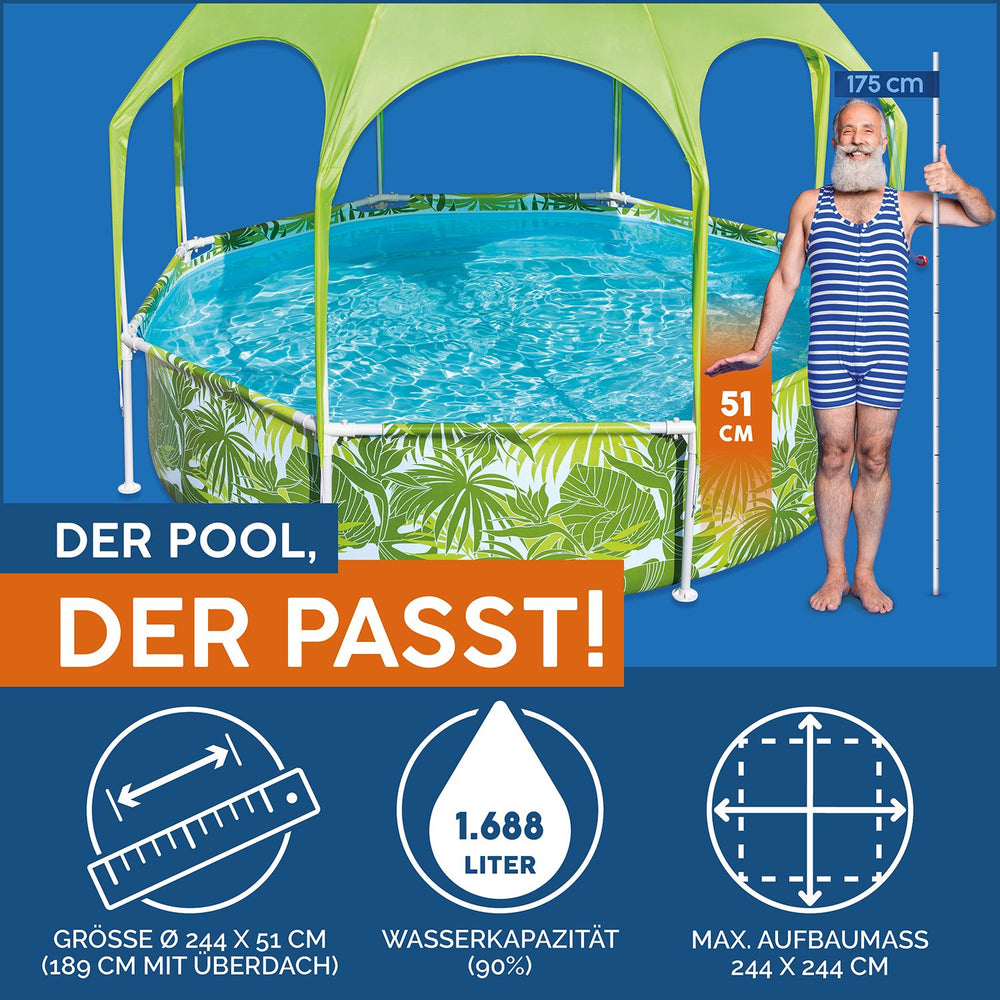 BESTWAY 2.44M X 51CM SPLASH-IN-SHADE PLAY POOL (Contents:Pool)