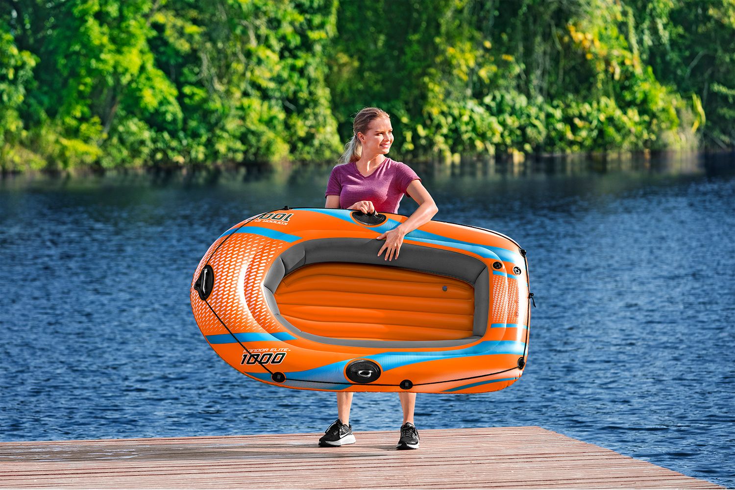 BESTWAY 1.49m x 85cm Kondor 1000 Raft (1 boat,repair patch) Age 6+