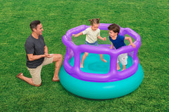 BESTWAY 1.52M X 1.52M X 84CM LAUGH 'N LEAP BOUNCER (1 bouncer, repair patch,4 foot pins) Age 3+