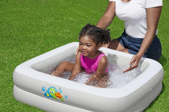 BESTWAY 86CM X 86CM X 25CM SCRUB-A-DUB BABY TUB (Contents:1 tub, repair patch) Age 0-3