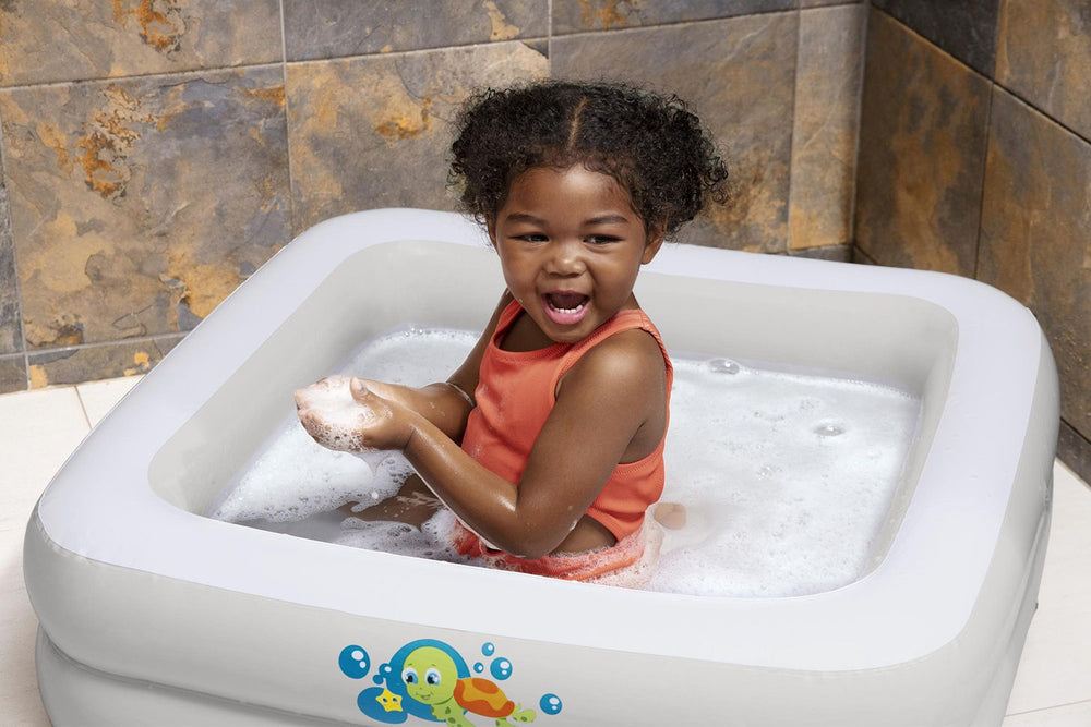 BESTWAY 86CM X 86CM X 25CM SCRUB-A-DUB BABY TUB (Contents:1 tub, repair patch) Age 0-3