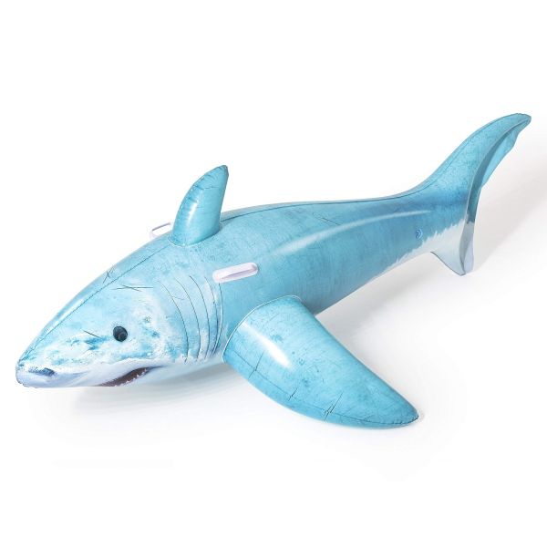BESTWAY 1.83M X 1.02M REALISTIC SHARK RIDE-ON (Contents:One rider, repair patch) Age 3+