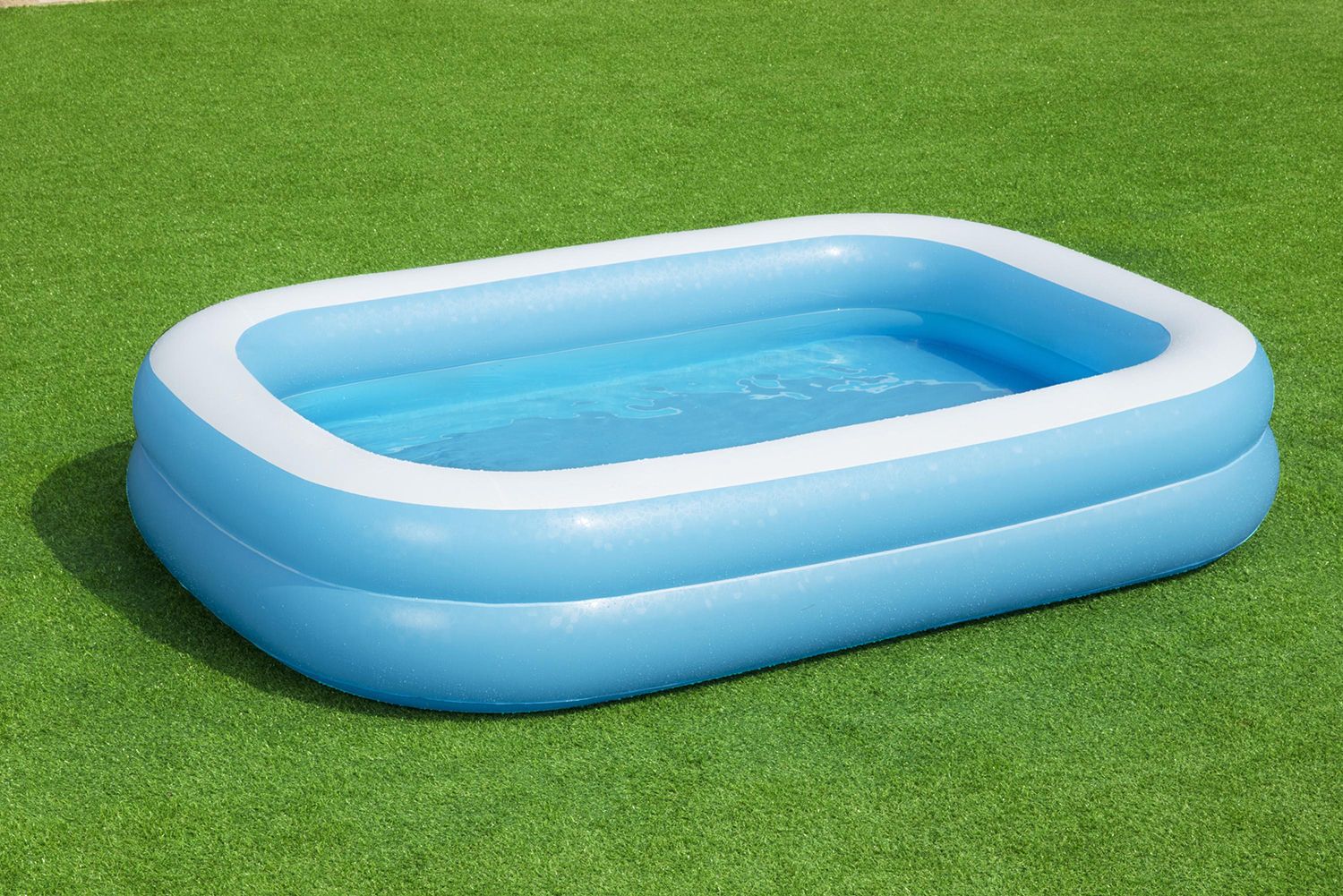BESTWAY 2.62M X 1.75M X 51CM BLUE RECTANGULAR POOL (Contents:One pool, heavy-duty repair patch) Age 6+