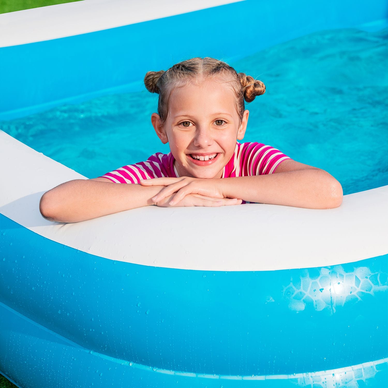 BESTWAY 3.05M X 1.83M X 46CM RECTANGULAR FAMILY POOL (Contents:1 pool,repair patch) Age 3+