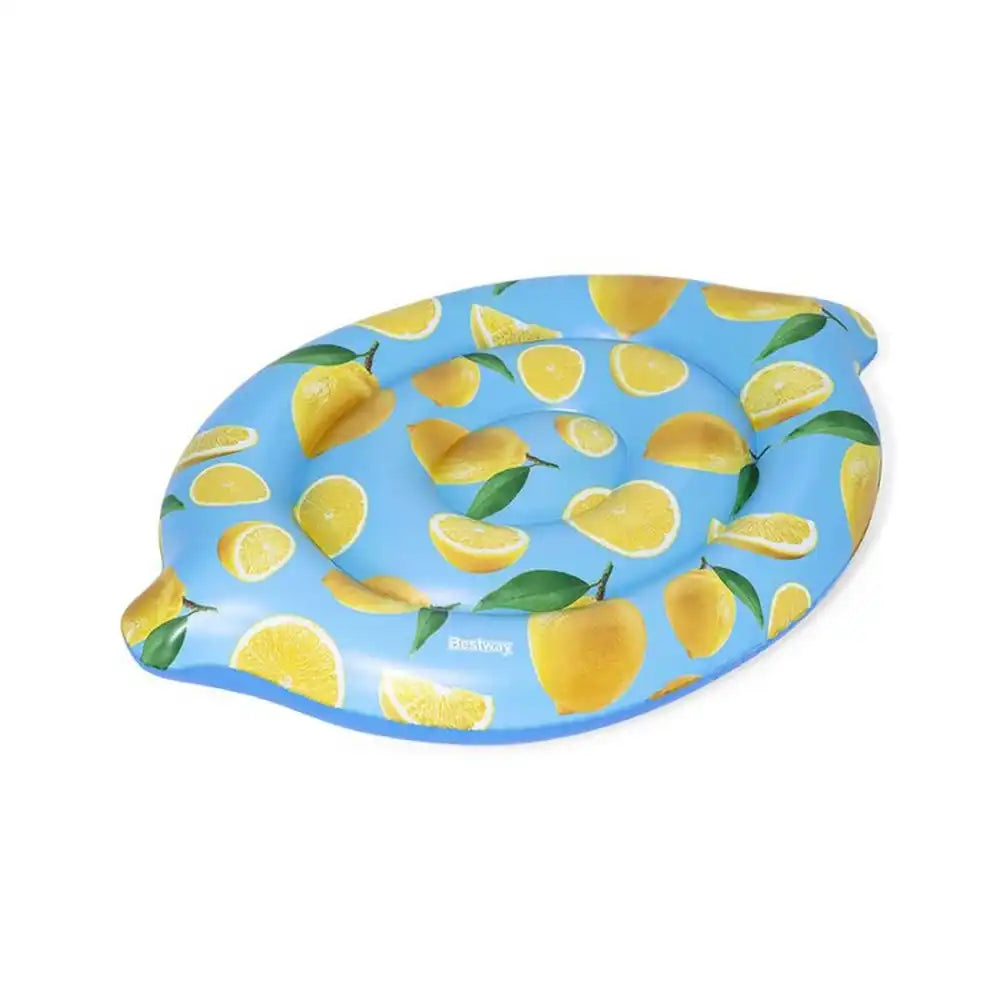 BESTWAY 1.76M X 1.22M SCENTSATIONAL LEMON POOL FLOAT (Contents:one float, repair patch)