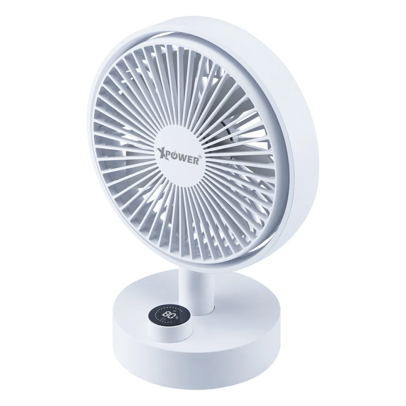 XPower F24 Multi Functional Swing Digital Display Wireless Desk Fan - White