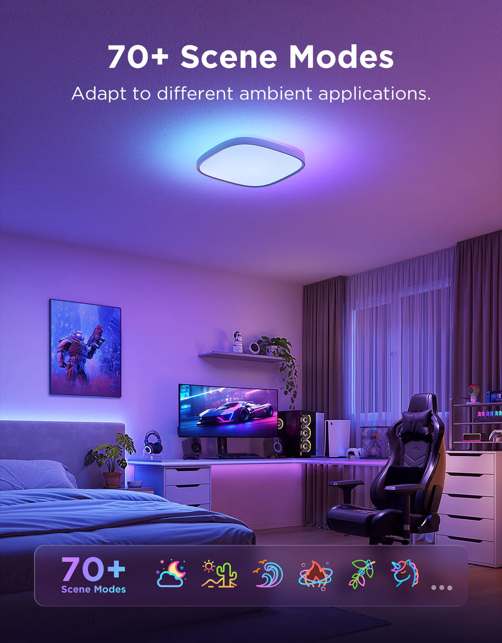 Govee 30cm RGBWW + RGBIC Smart Square Ceiling Light - H80A4