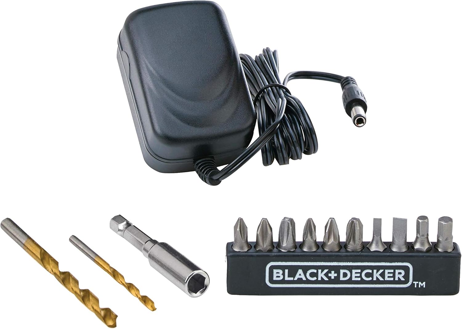 B+D 12V Cordless Drill Driver With 13 Pieces Bits In Kitbox and 5m Tape Measure, 1.5Ah 900 Rpm