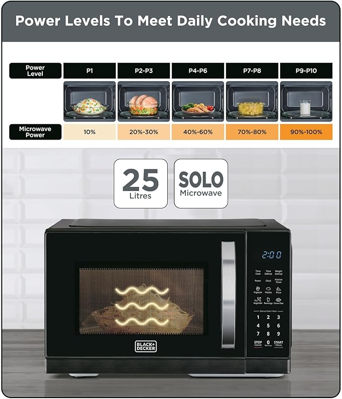 Black & Decker Microwave 25L - 900W  Digital