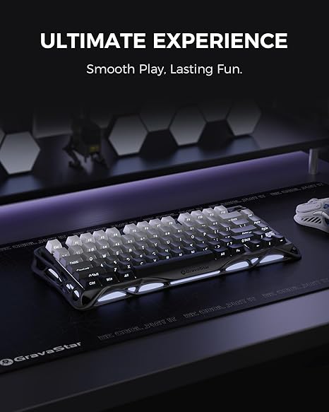 GravaStar Mercury K1 75% Wireless Mechanical Gaming Keyboard,Gradient Black