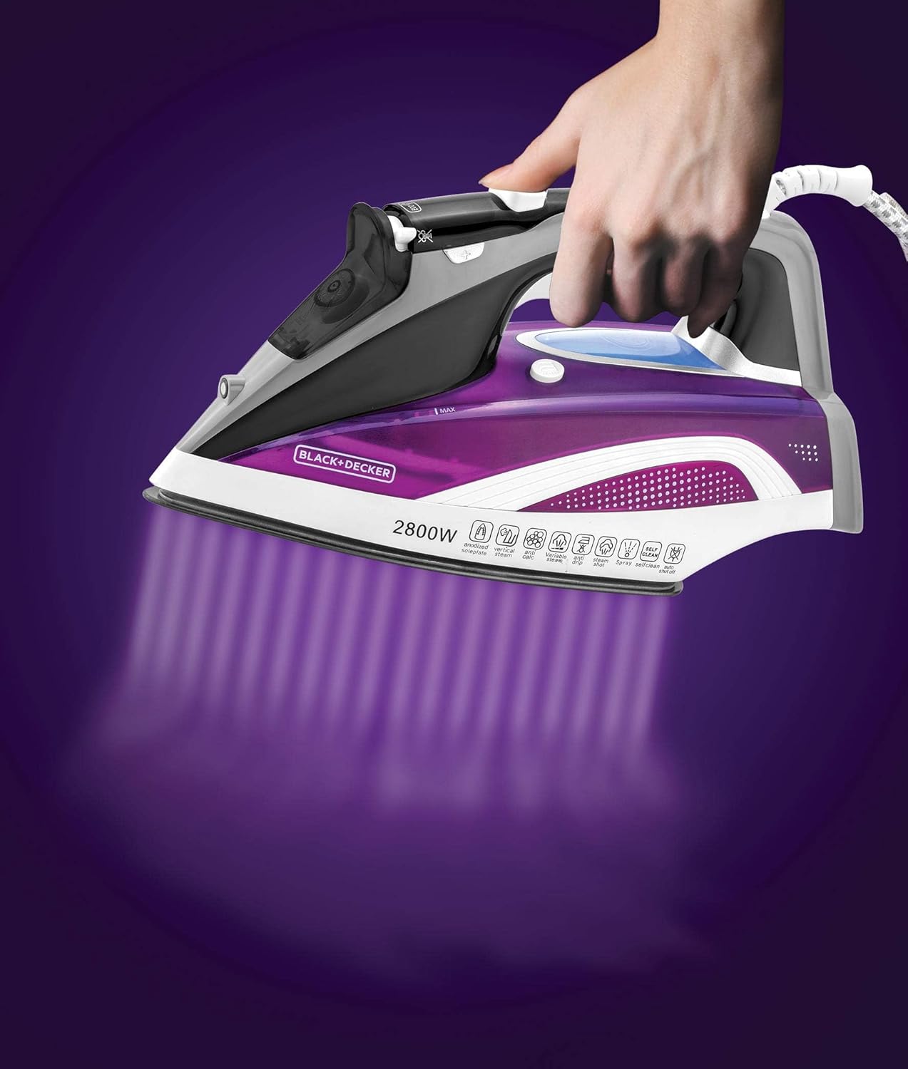 B+D 2800W Digital Steam Iron, Multi-Colour, X2250-B5"Min 2 year manufacturer warranty   -X2250-B5