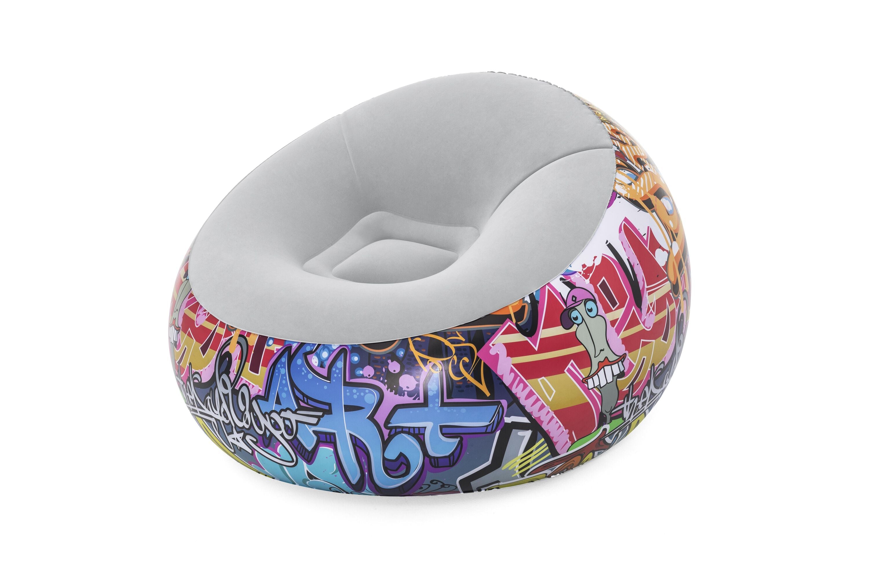 Bestway44" X 44" X 26"/1.12M X 1.12M X 66CM Inflate-A-Chair Graffiti Air Chair (Contents:chair, repair patch,)