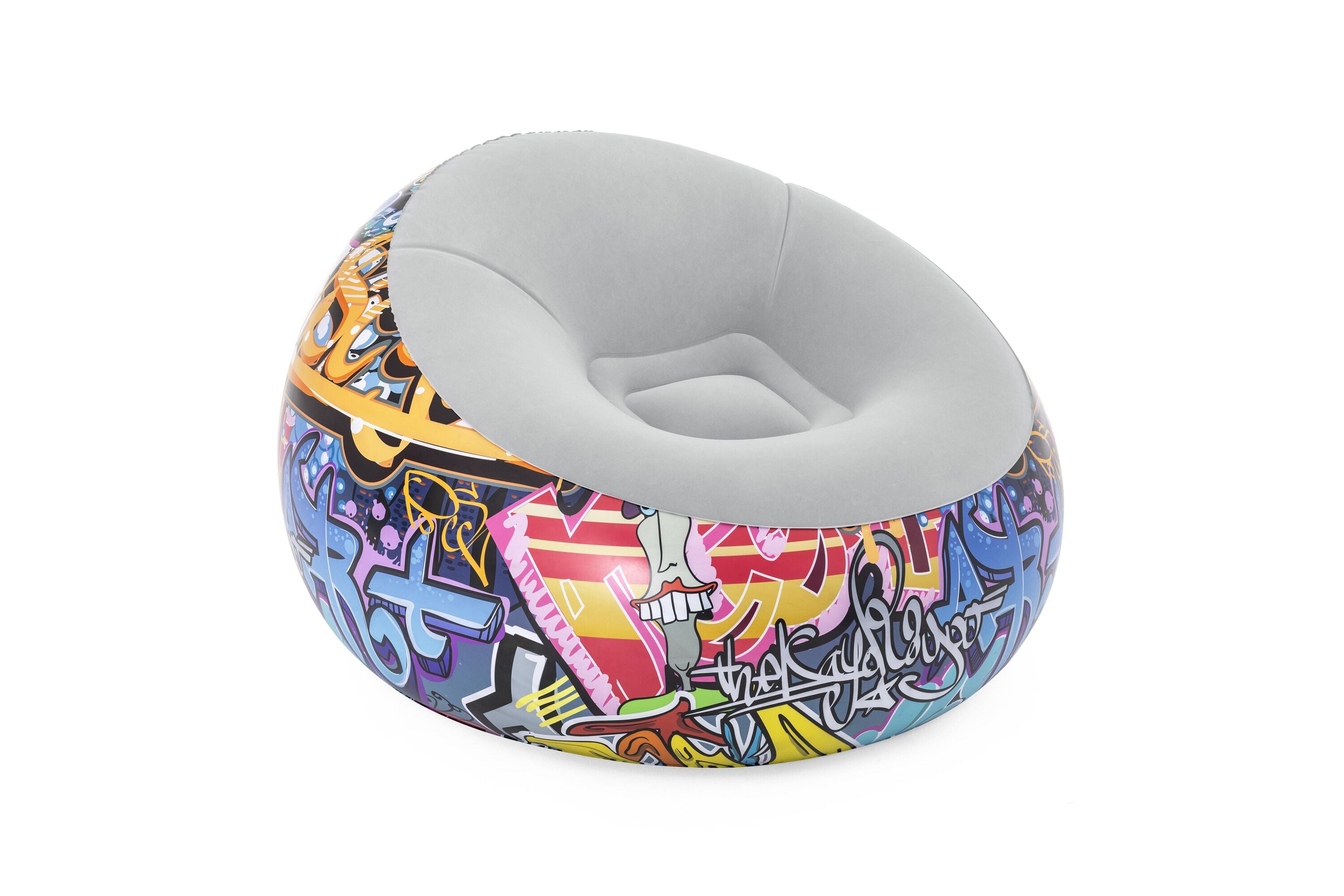 Bestway44" X 44" X 26"/1.12M X 1.12M X 66CM Inflate-A-Chair Graffiti Air Chair (Contents:chair, repair patch,)
