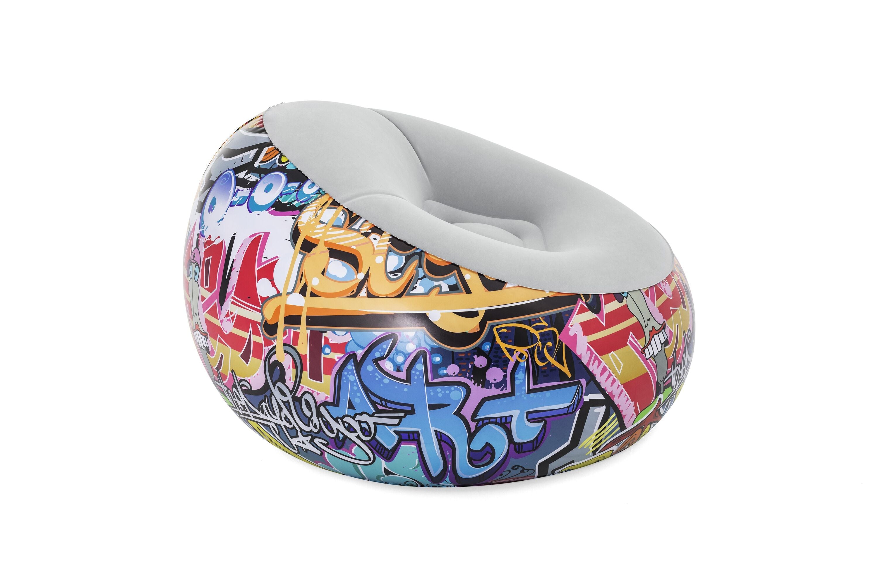 Bestway44" X 44" X 26"/1.12M X 1.12M X 66CM Inflate-A-Chair Graffiti Air Chair (Contents:chair, repair patch,)