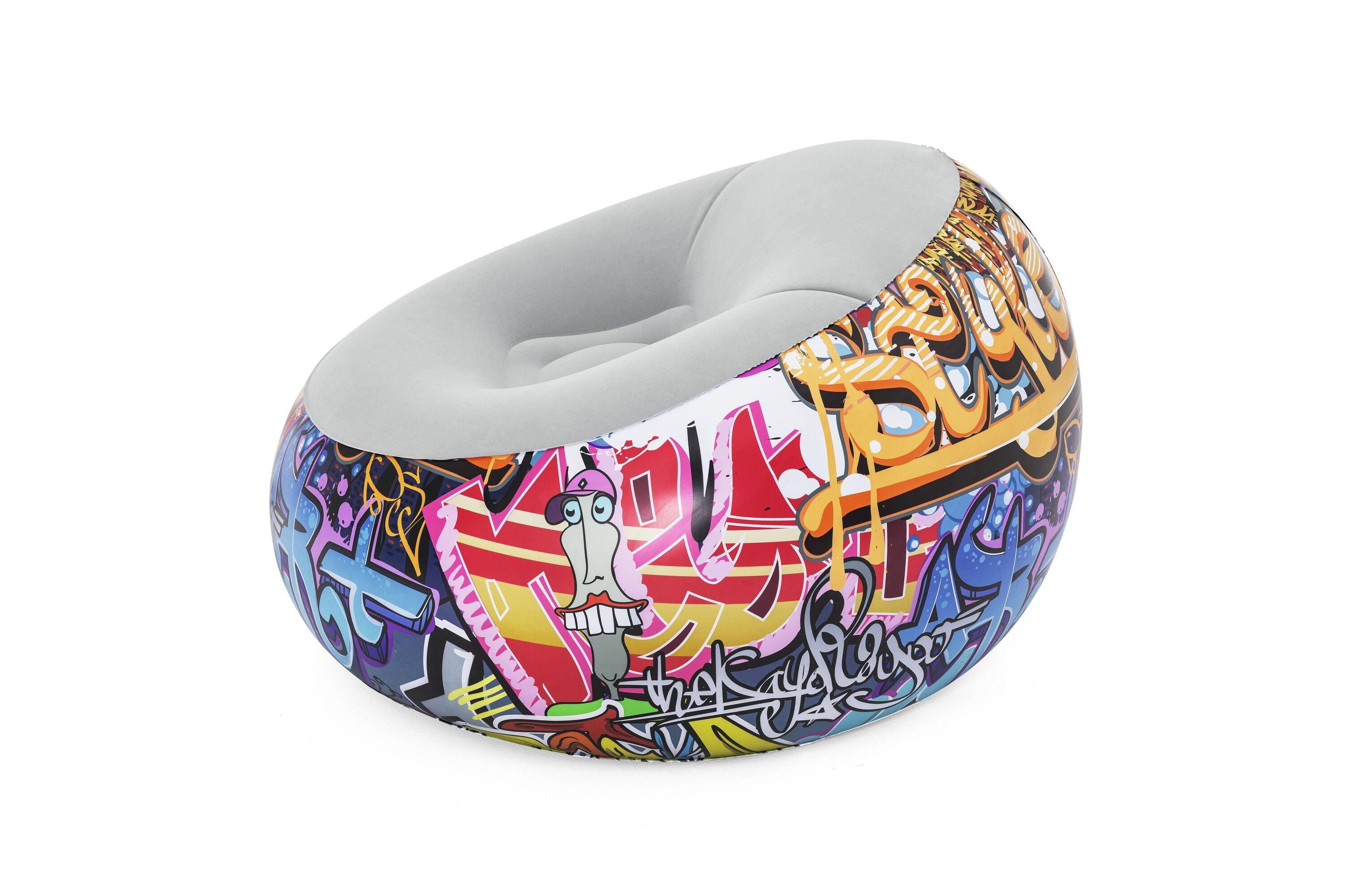 Bestway44" X 44" X 26"/1.12M X 1.12M X 66CM Inflate-A-Chair Graffiti Air Chair (Contents:chair, repair patch,)