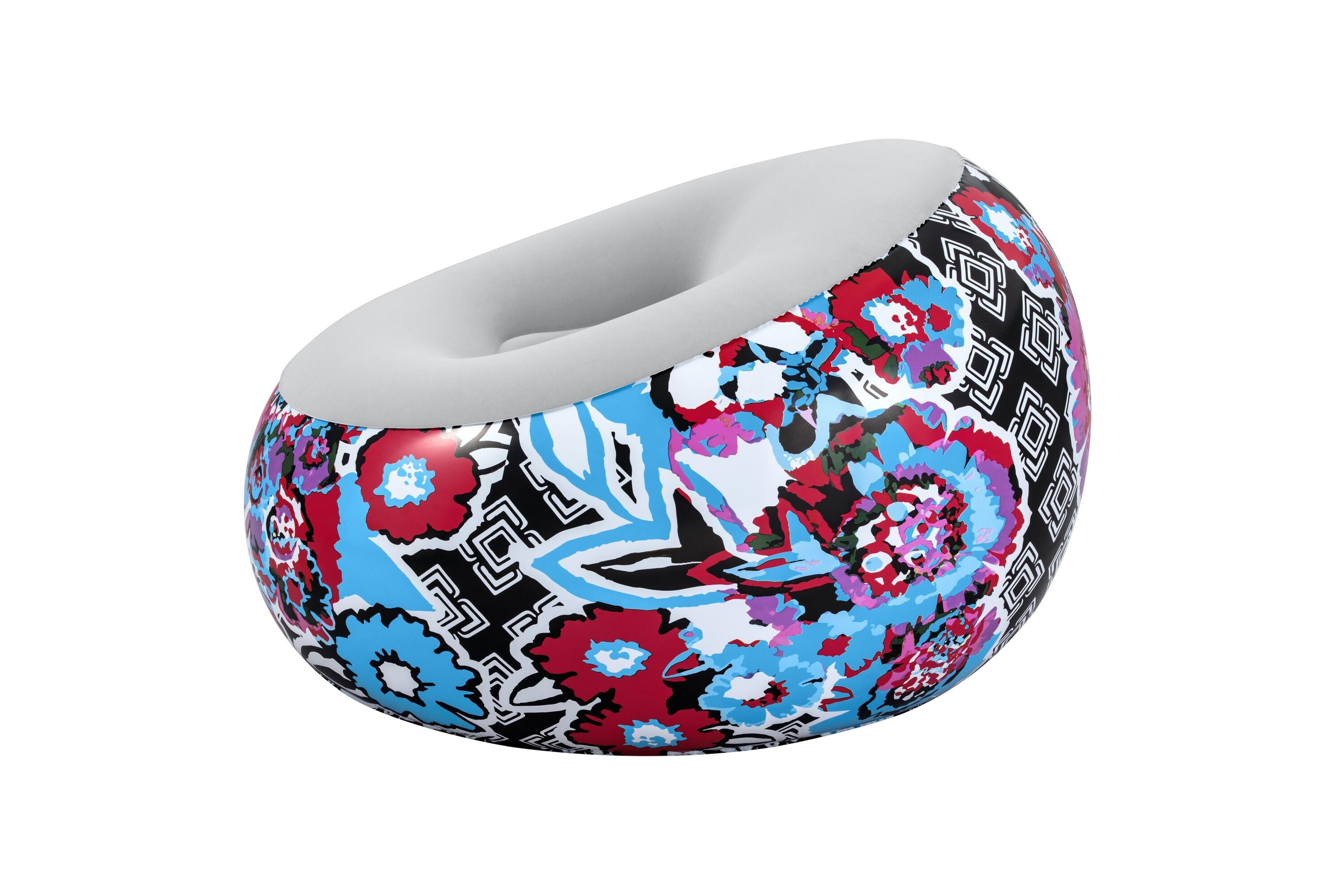 Bestway 1.12M X 1.12M X 66CM Inflate-A-Chair Floral Air Chair (Contents:chair, repair patch,)