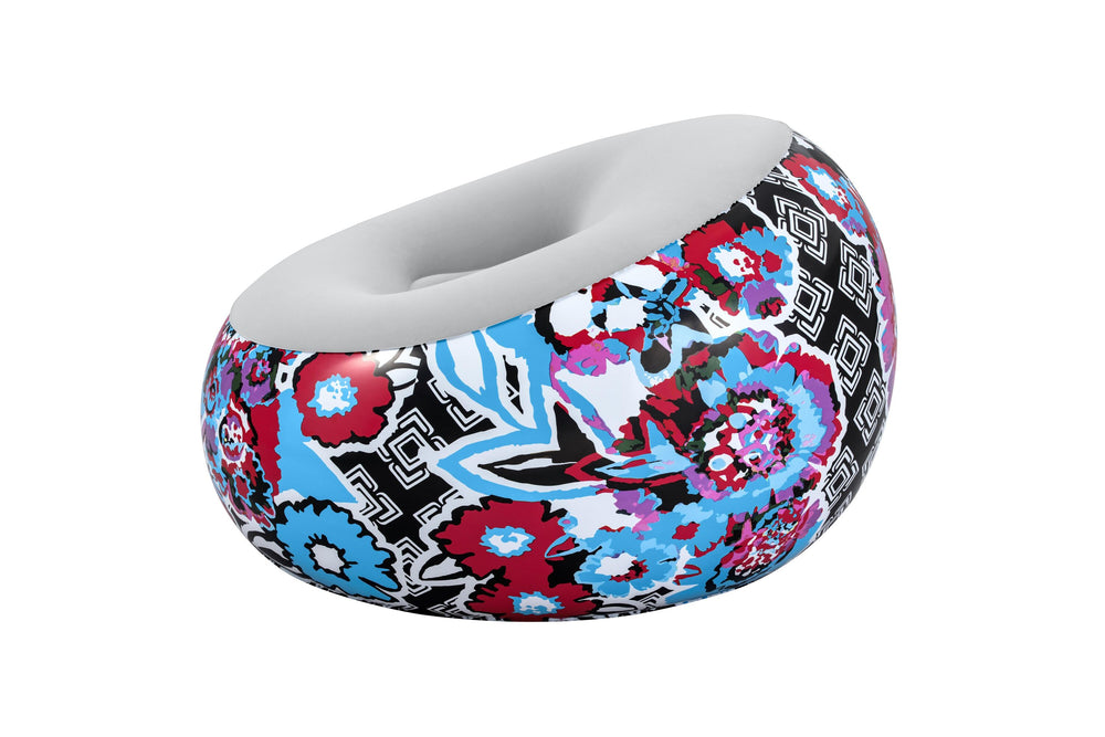 Bestway 1.12M X 1.12M X 66CM Inflate-A-Chair Floral Air Chair (Contents:chair, repair patch,)