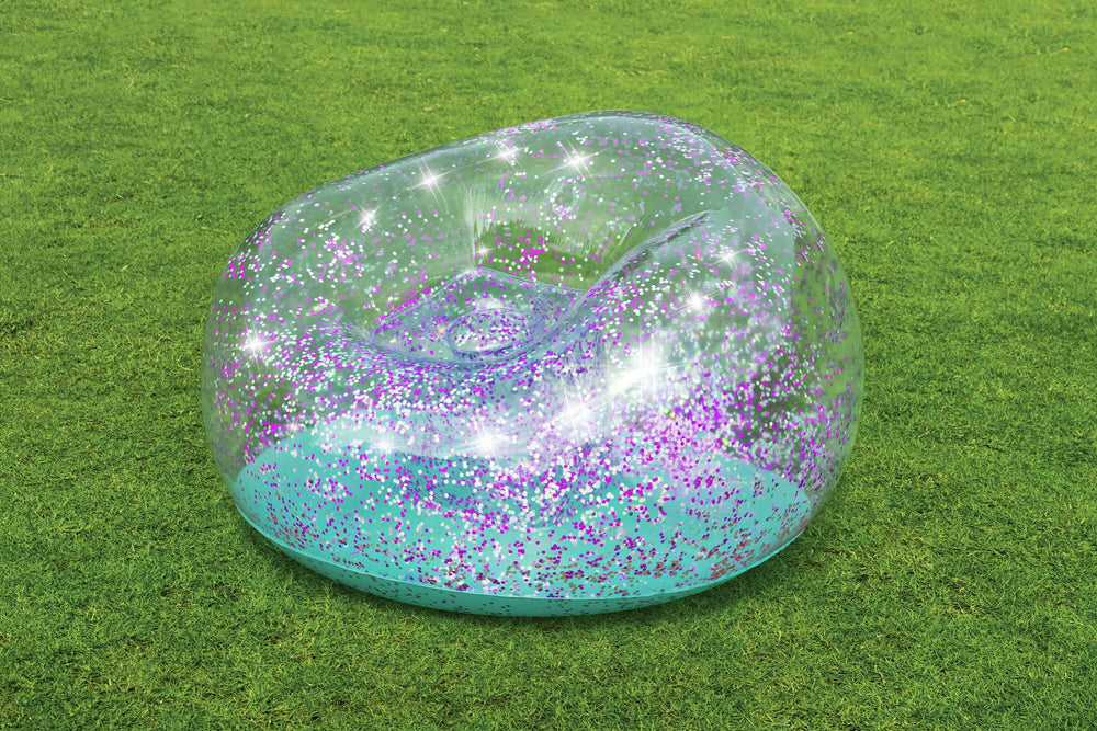Bestway 1.14M X 1.12M X 66CM Glitter Dream Inflate-A-Chair Air Chair (1 chair, repair patch) Age 6+