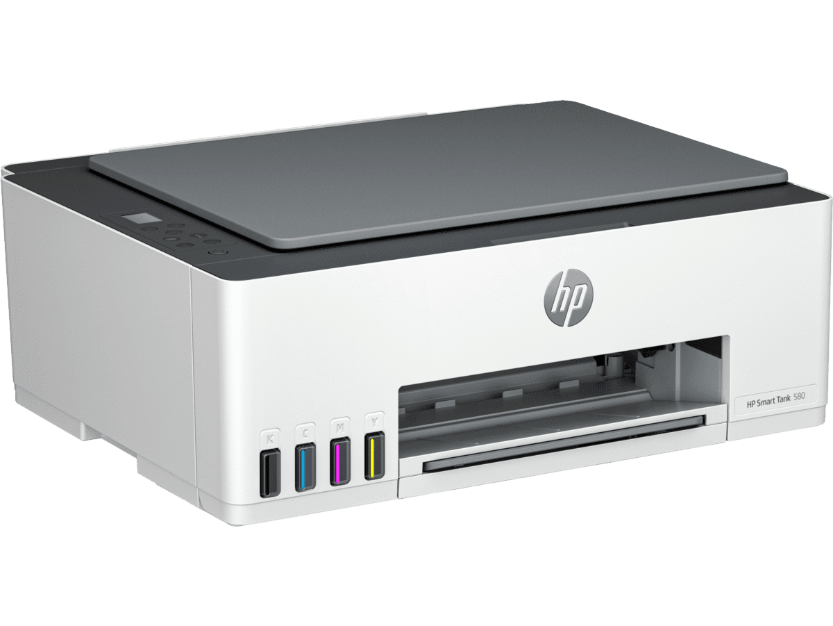 طابعة HP Smart Tank 580 الكل في واحد - 12 صفحة في الدقيقة / 4800 نقطة في البوصة / A4 / USB / Wi-Fi / بلوتوث / نفث الحبر الملون