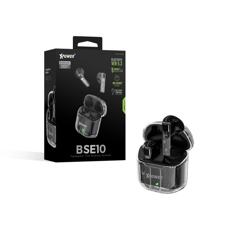XPower BSE10 True Wireless Bluetooth 5.3 Earbuds - Transparent black - 4895246604237