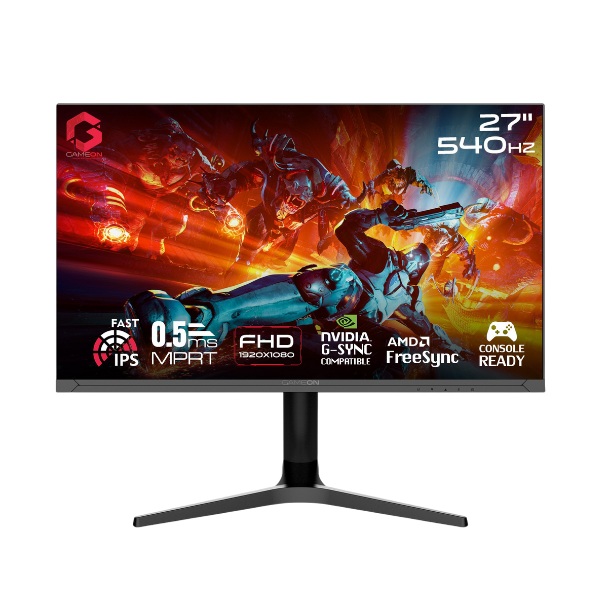 GAMEON Titan Pro X Series 27" FHD, 540 Hz, MPRT 0.5 ms, HDMI 2.1, Fast IPS Gaming Monitor (Support PS5) - Black