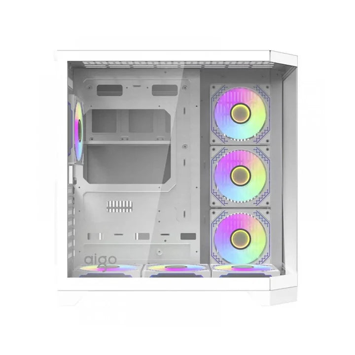 DarkFlash FT418 PRO ATX Mid Tower Gaming Case - White (7 ARGB Fans Included)