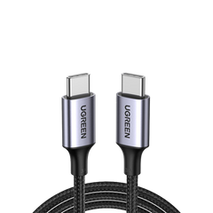 UGREEN USB 2.0 C M/M Round Cable Nickel Plating Aluminum Shell 1m (Gray Black)US261 100w