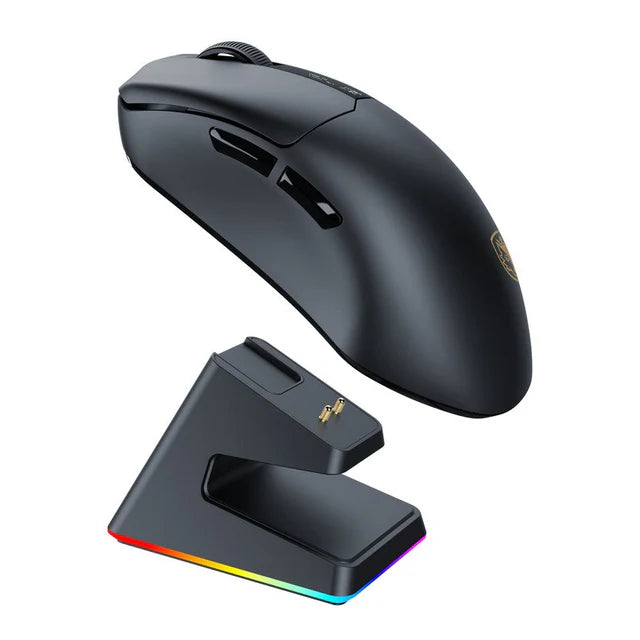 Sades Striker S2B 26,000 DPI Wireless Gaming Mouse with RGB Magnetic Charger and Oled Panel - Black