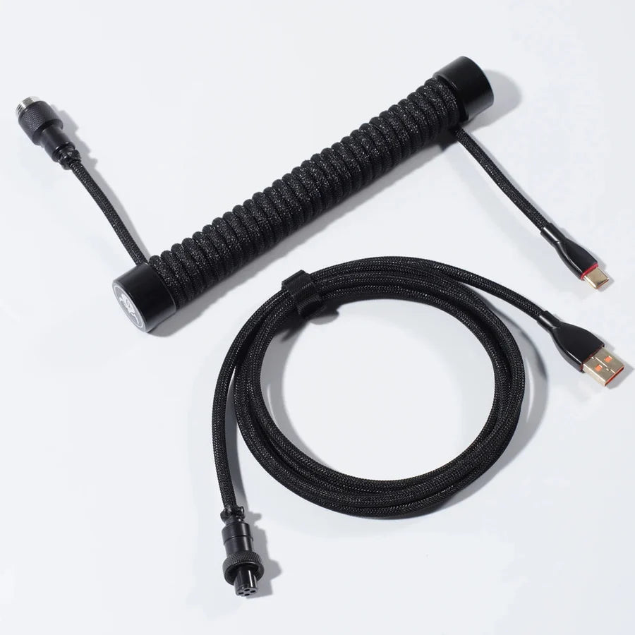 كابل USB GravaStar Coiled Aviator - أسود