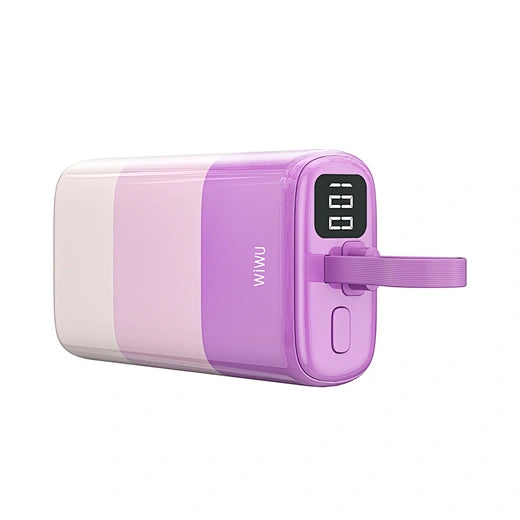 Bundle WIWU  Wi-P015 Colorful Serie Power Bank 10000mAh Purple +Mag Wallet with Stand+U002 - QUICK FAST CHARGER UK  - WHITE
