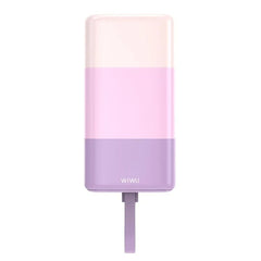 Bundle WIWU  Wi-P015 Colorful Serie Power Bank 10000mAh Purple +Mag Wallet with Stand+U002 - QUICK FAST CHARGER UK  - WHITE