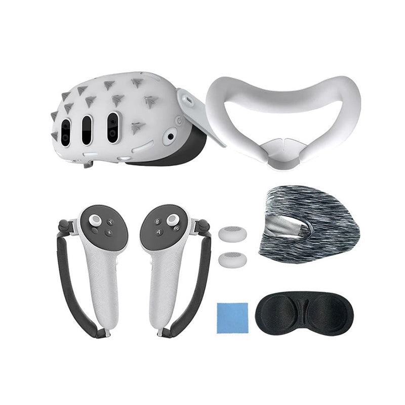 مجموعة غطاء حماية سيليكون مسطح سداسي الشكل من Gamax Meta Quest 3 - أبيض