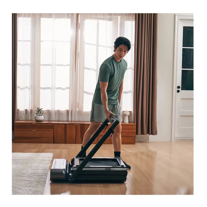 King Smith R3 Hybrid Walking Pad Foldable Treadmill with Max Speed 12 km/h, 1HP Brushless Motor - Black