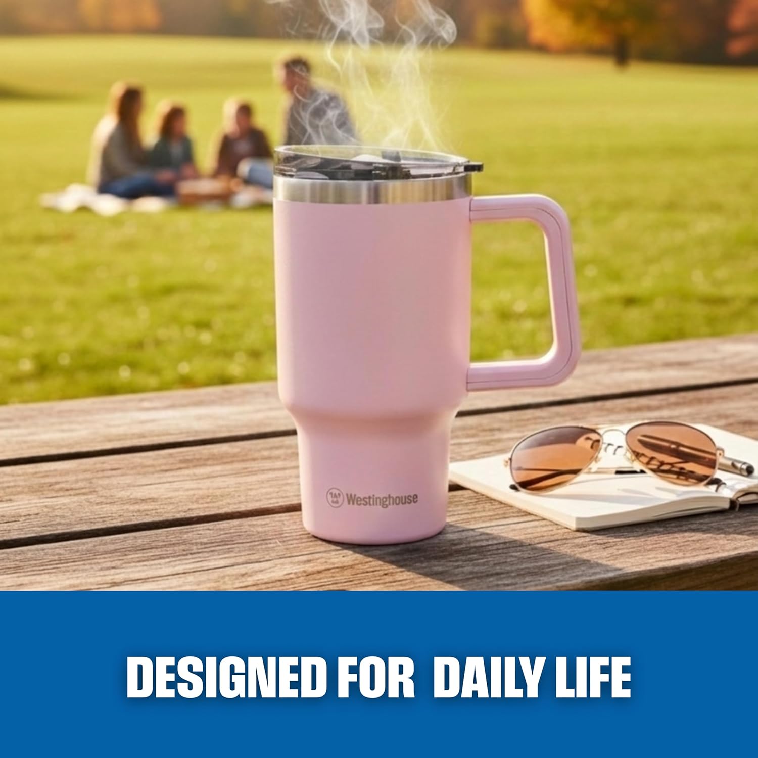 Westing House 32oz Double-Wall Stainless Steel Insulated Tumbler | BPA-Free Reusable Cup for Coffee, Water, Iced Tea & More | 6 hrs Hot & 9 hrs Cold | Ideal for Indoor & Outdoor Use | Pink